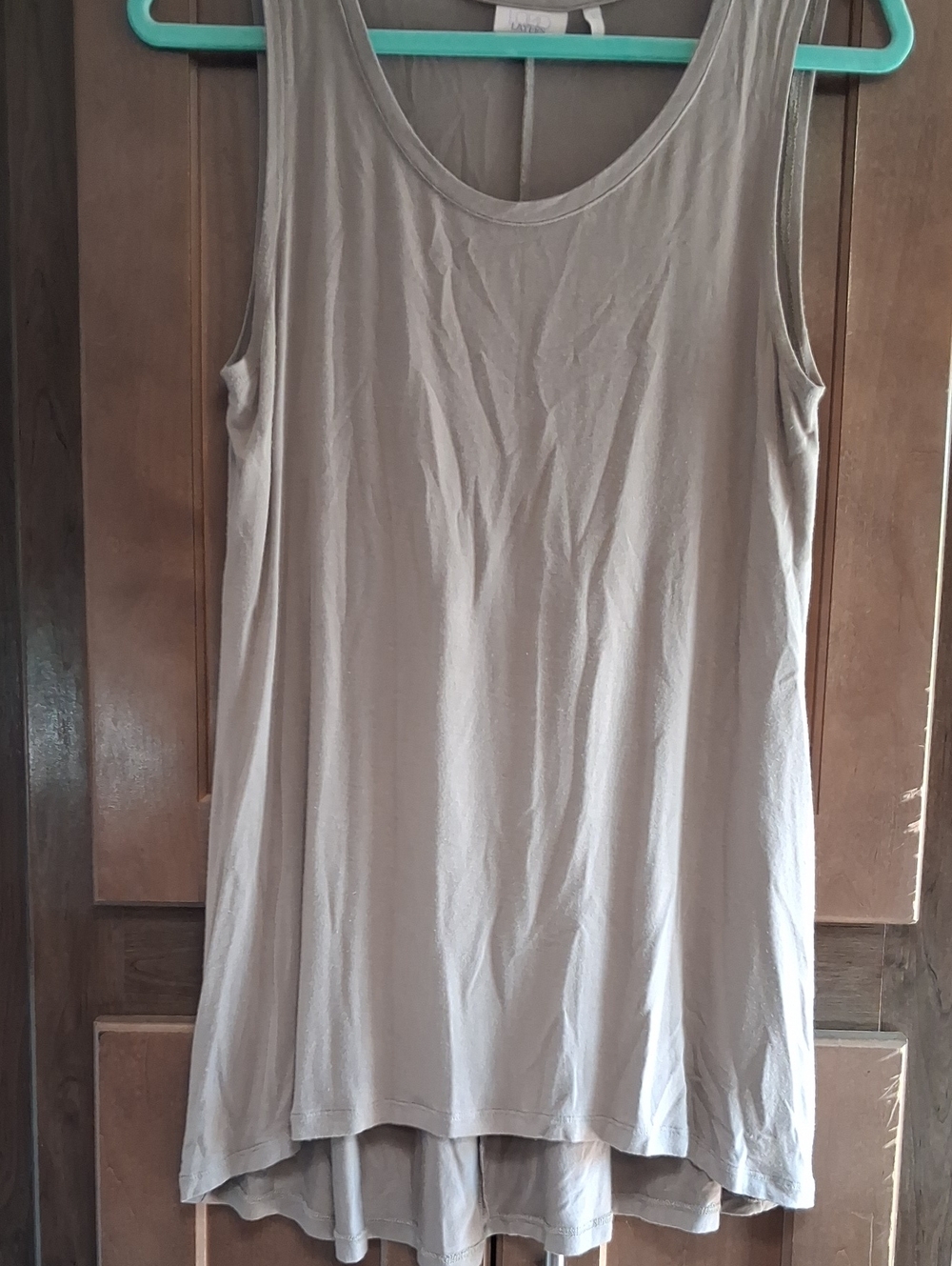 Sleeveless Layered Taupe Tank Top -Logo By Lori Goldstein